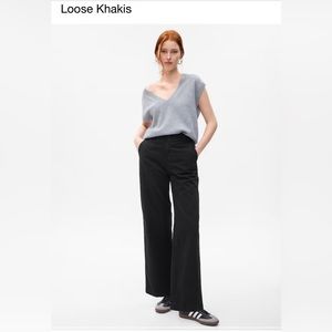 Loose fit Banana Republic chino style khakis.